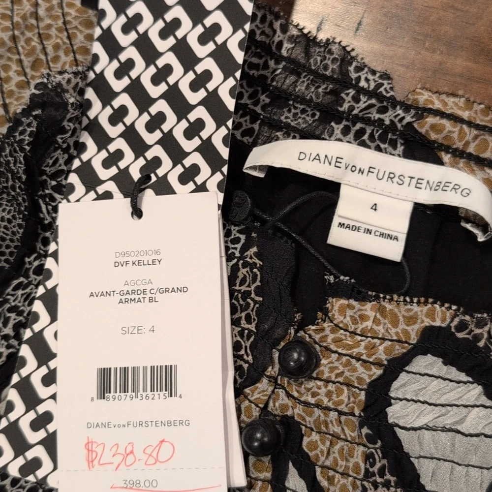 Diane Von Furstenberg Kelley Silk Avant Garde mini Dress Long Sleeve - Picture 5 of 10